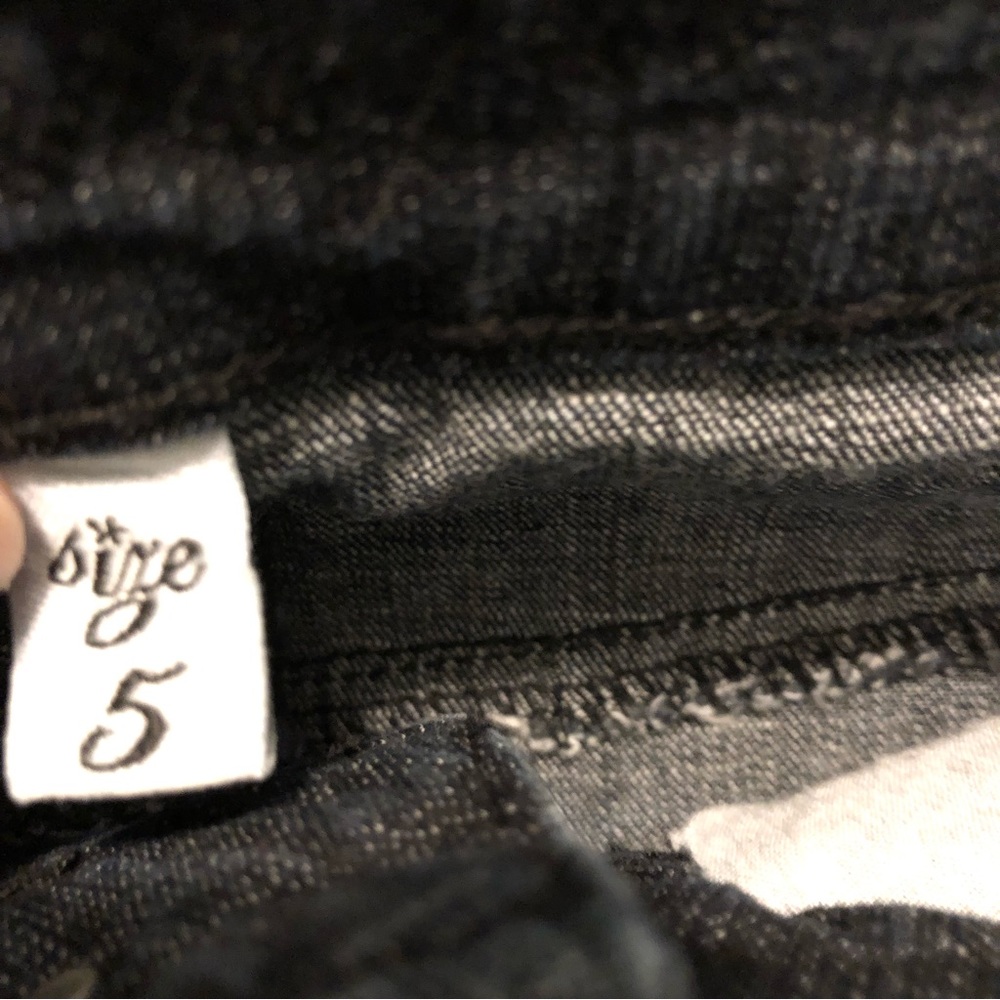 Unique Black Jean Mermaid Flare Skirt Diamanté Accents on back pockets Size 5 - Picture 9 of 16